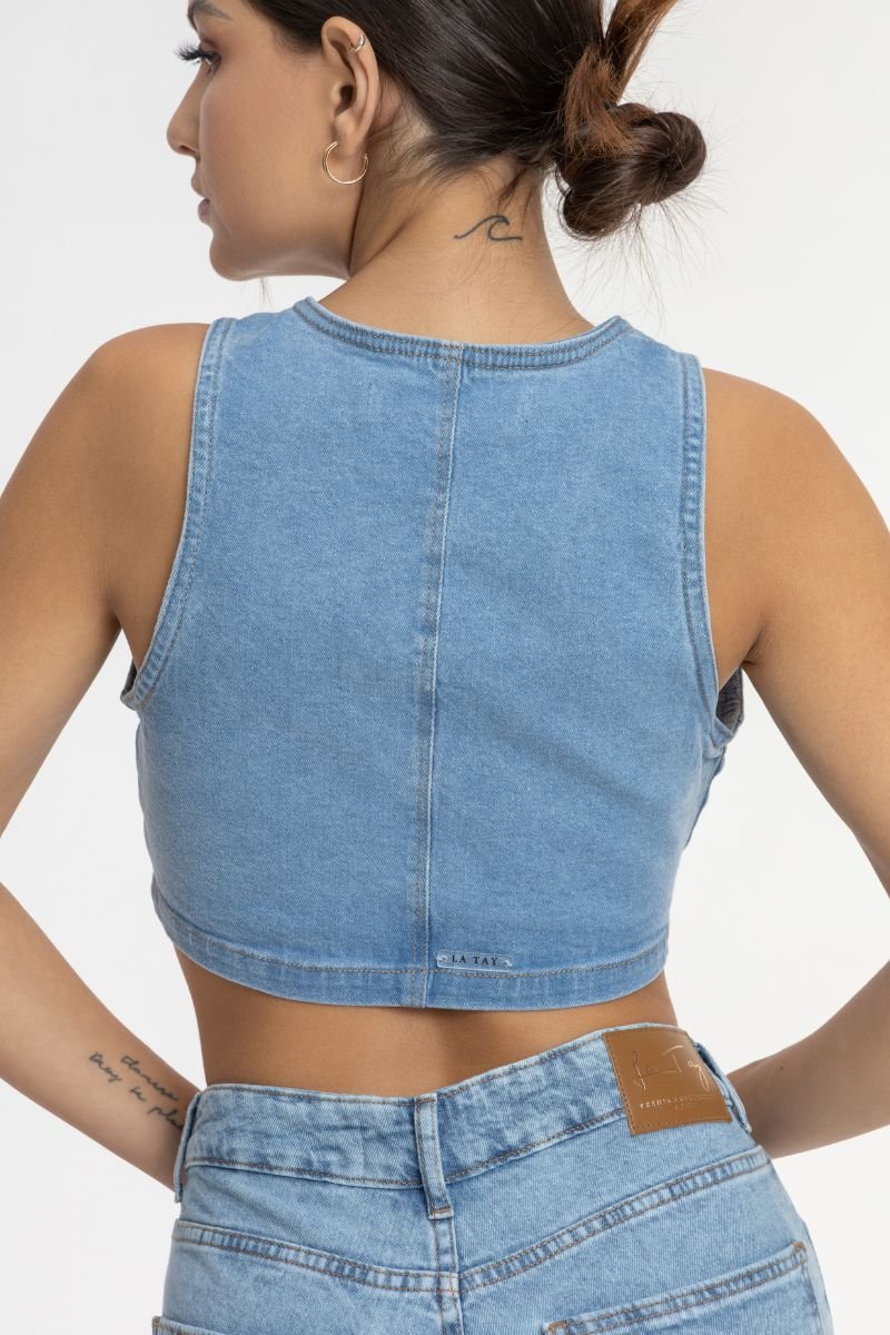 Top Jeans Modelagem Triângulo | La Tay