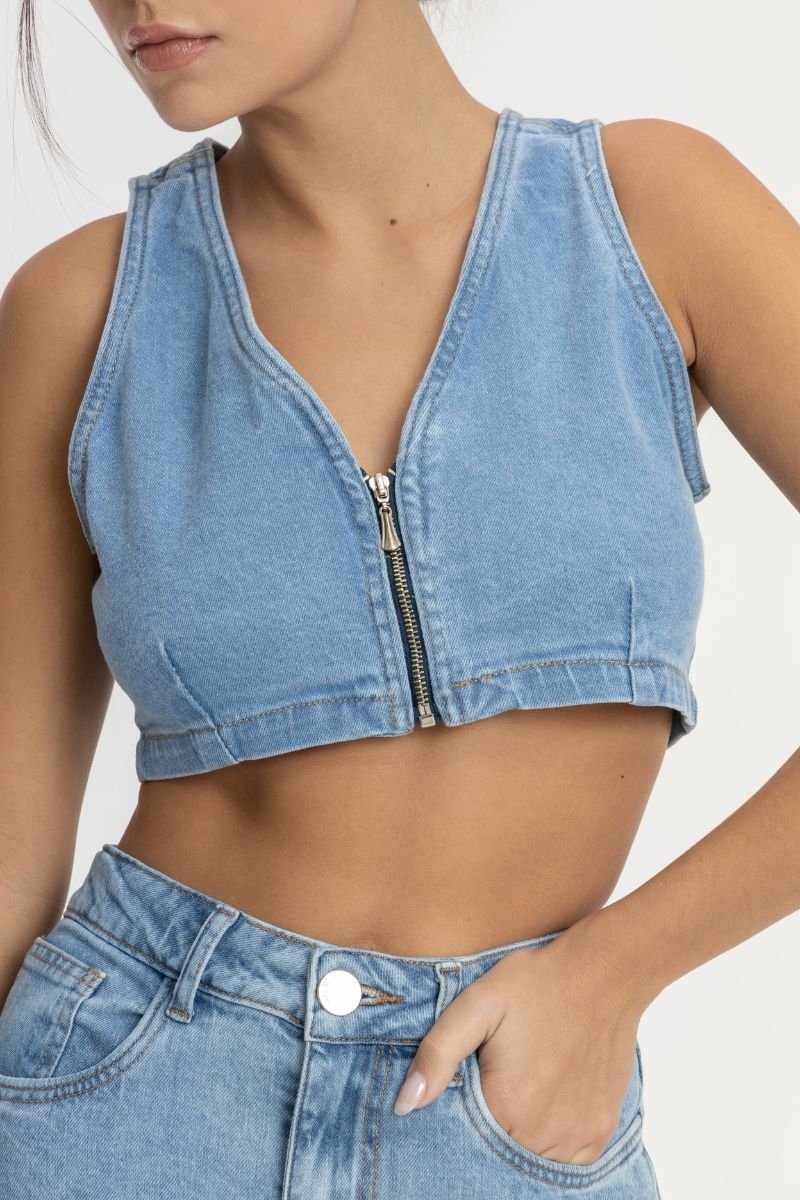Top Jeans Modelagem Triângulo | La Tay